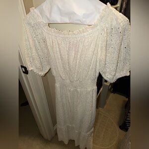 Betsy Johnson Elegant White Eyelet Dress